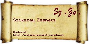 Szikszay Zsanett névjegykártya